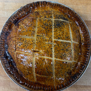 Maple pork tourtiere with roasted squash